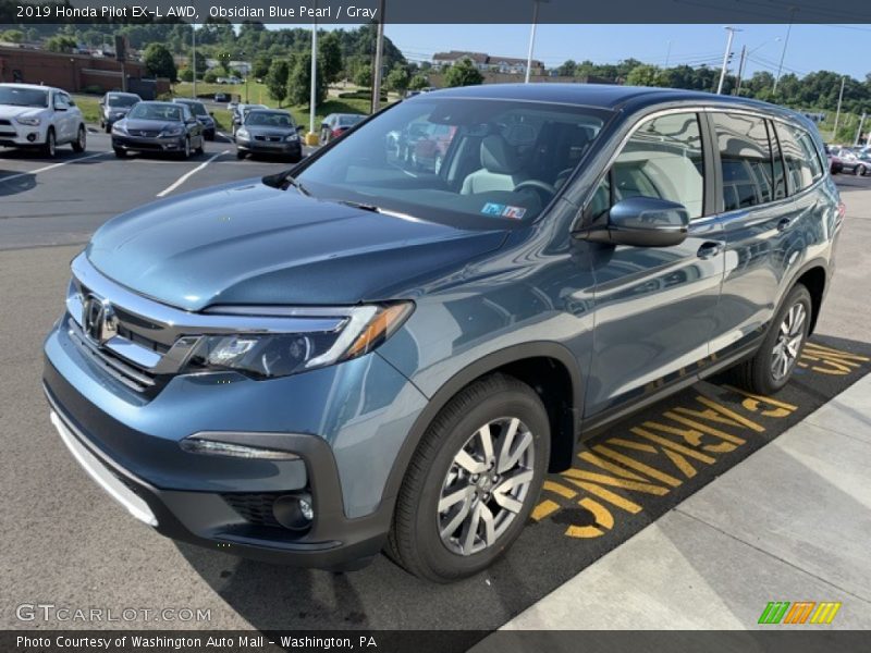 Obsidian Blue Pearl / Gray 2019 Honda Pilot EX-L AWD