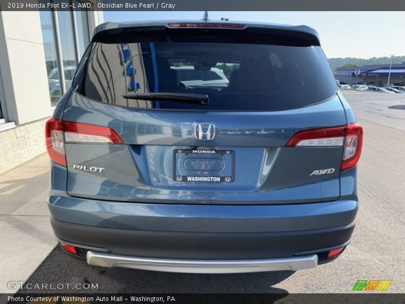 Obsidian Blue Pearl / Gray 2019 Honda Pilot EX-L AWD