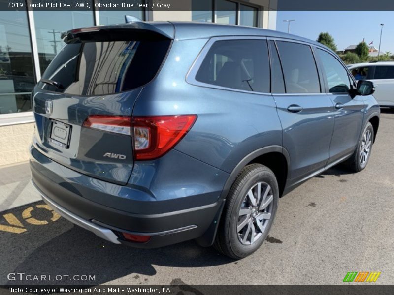 Obsidian Blue Pearl / Gray 2019 Honda Pilot EX-L AWD