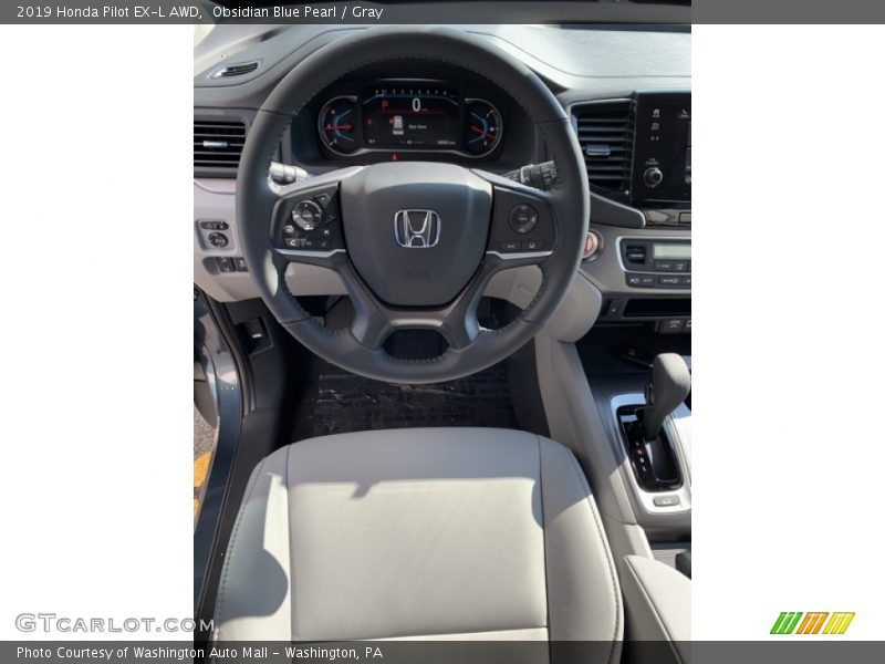 Obsidian Blue Pearl / Gray 2019 Honda Pilot EX-L AWD
