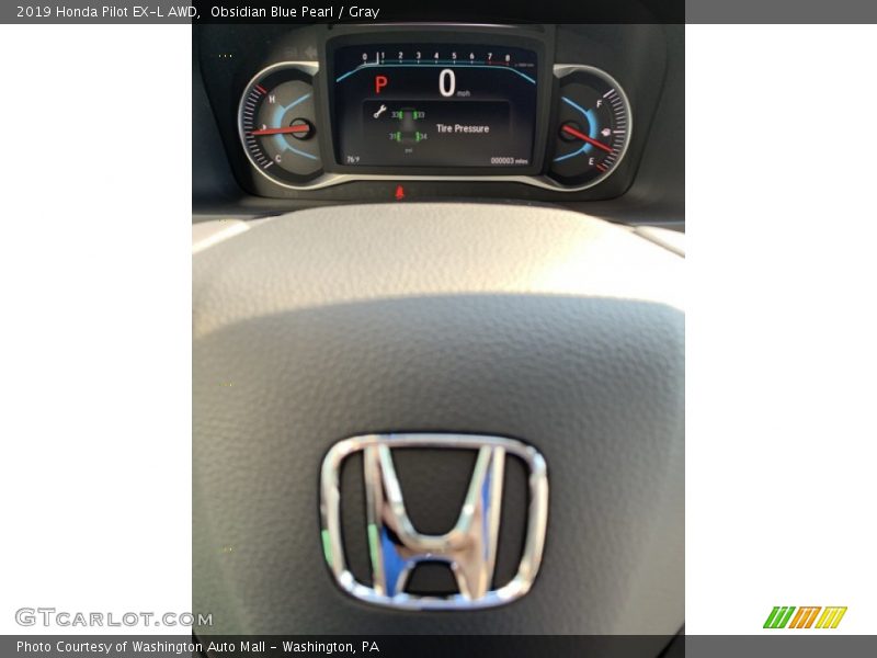 Obsidian Blue Pearl / Gray 2019 Honda Pilot EX-L AWD