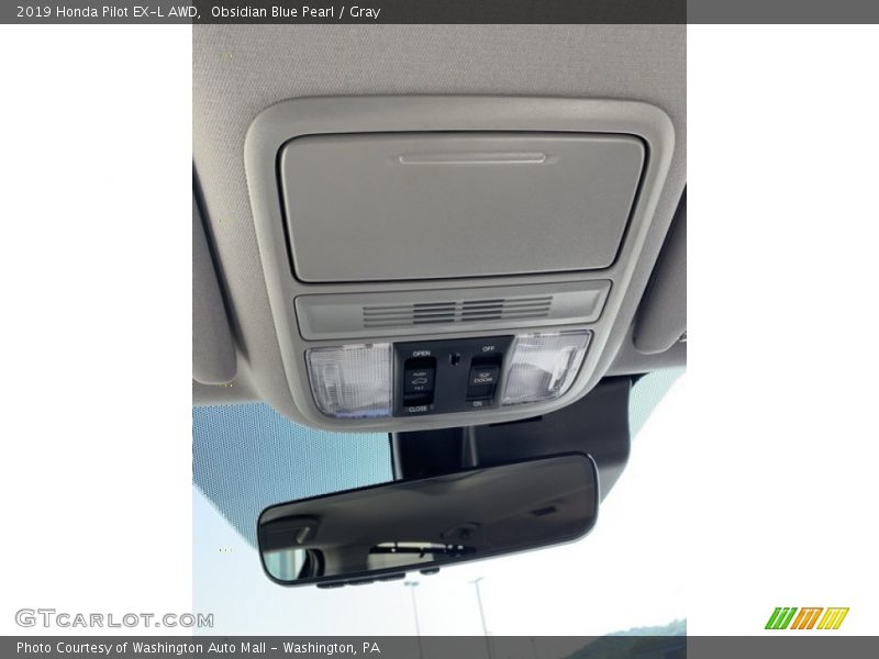 Obsidian Blue Pearl / Gray 2019 Honda Pilot EX-L AWD