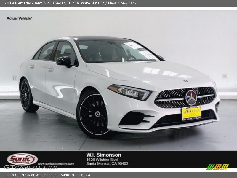 Digital White Metallic / Neva Grey/Black 2019 Mercedes-Benz A 220 Sedan