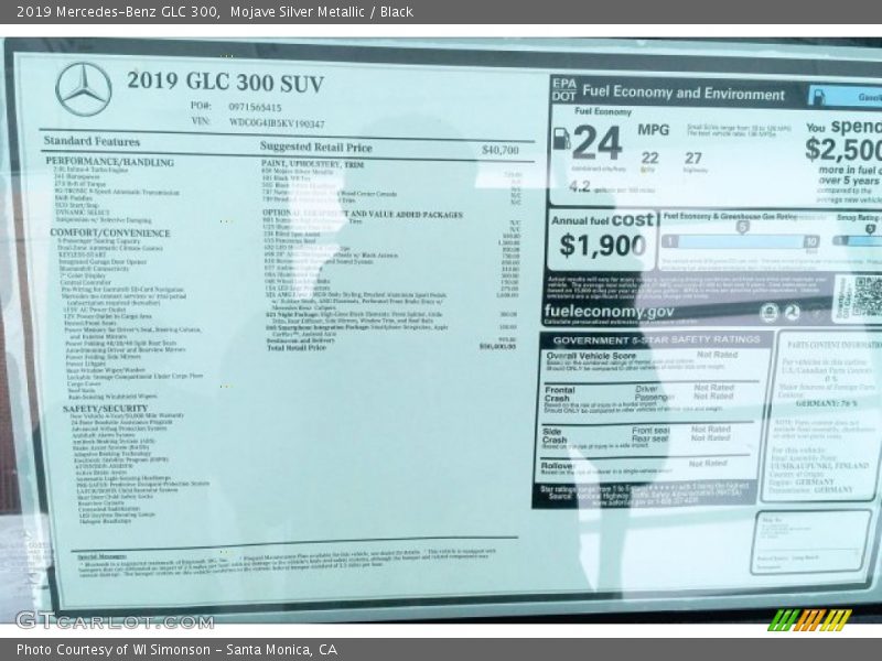 Mojave Silver Metallic / Black 2019 Mercedes-Benz GLC 300