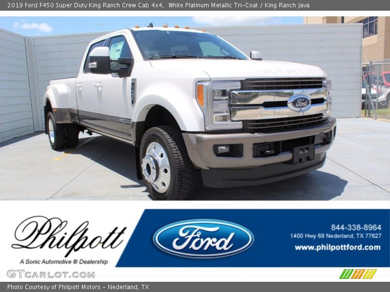 White Platinum Metallic Tri-Coat / King Ranch Java 2019 Ford F450 Super Duty King Ranch Crew Cab 4x4