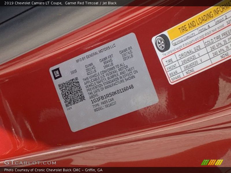 Garnet Red Tintcoat / Jet Black 2019 Chevrolet Camaro LT Coupe