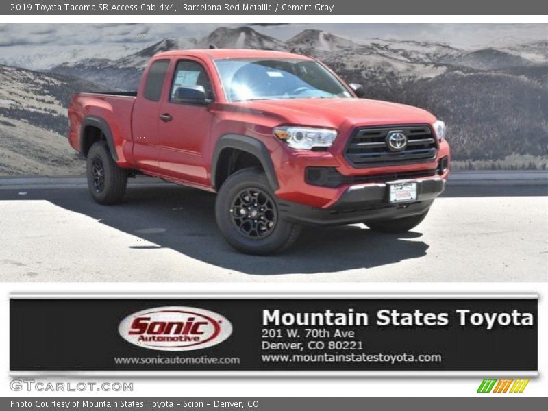 Barcelona Red Metallic / Cement Gray 2019 Toyota Tacoma SR Access Cab 4x4