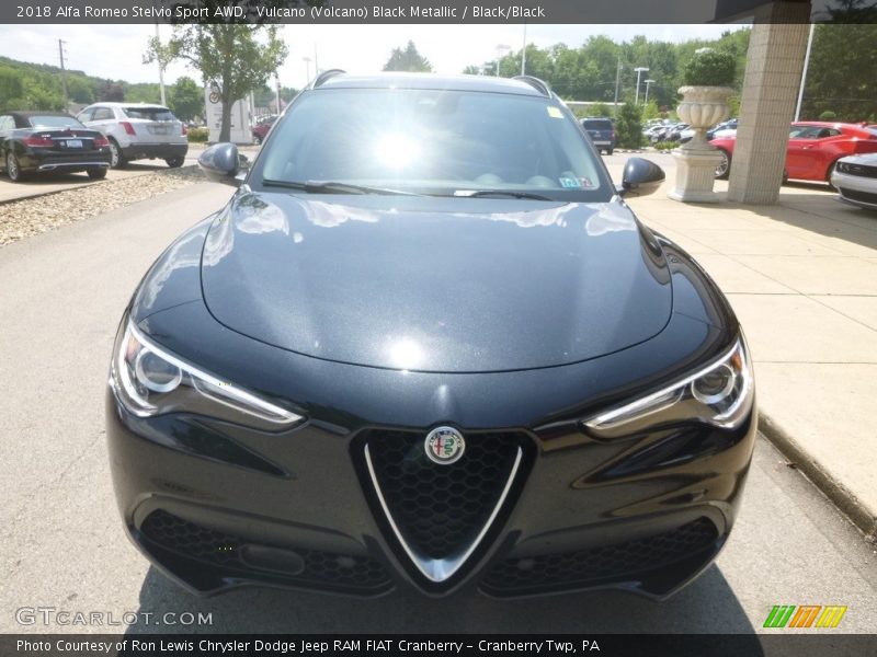Vulcano (Volcano) Black Metallic / Black/Black 2018 Alfa Romeo Stelvio Sport AWD