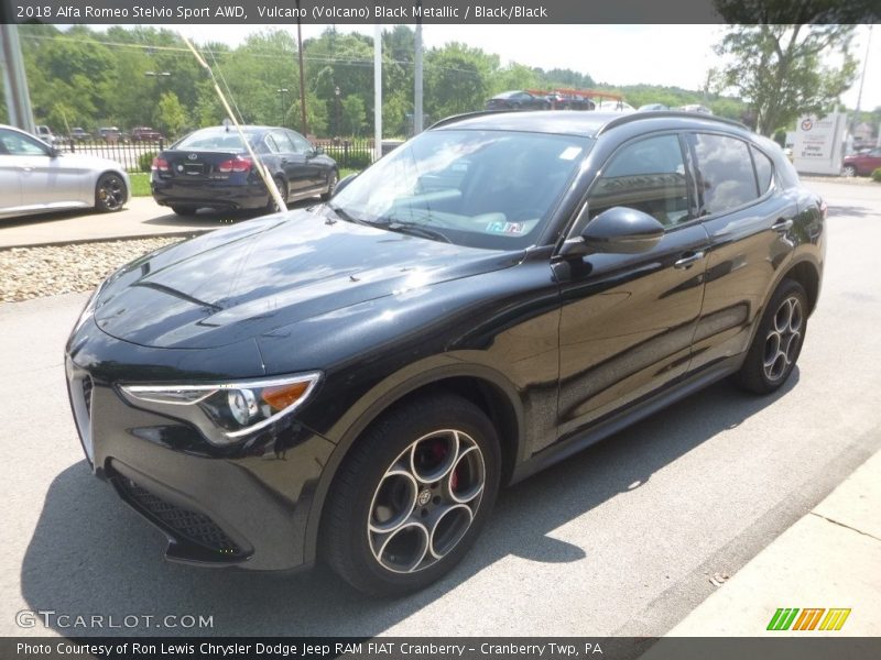 Vulcano (Volcano) Black Metallic / Black/Black 2018 Alfa Romeo Stelvio Sport AWD