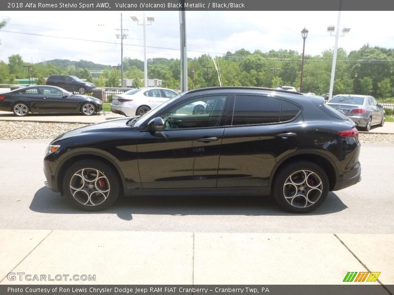 Vulcano (Volcano) Black Metallic / Black/Black 2018 Alfa Romeo Stelvio Sport AWD