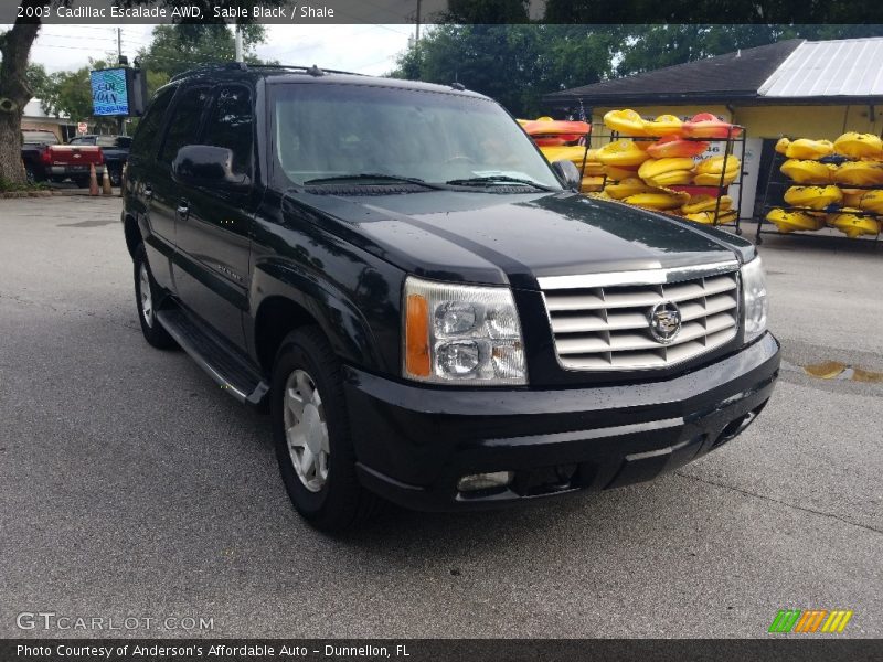 Sable Black / Shale 2003 Cadillac Escalade AWD