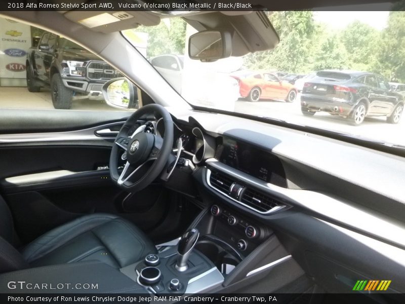 Vulcano (Volcano) Black Metallic / Black/Black 2018 Alfa Romeo Stelvio Sport AWD