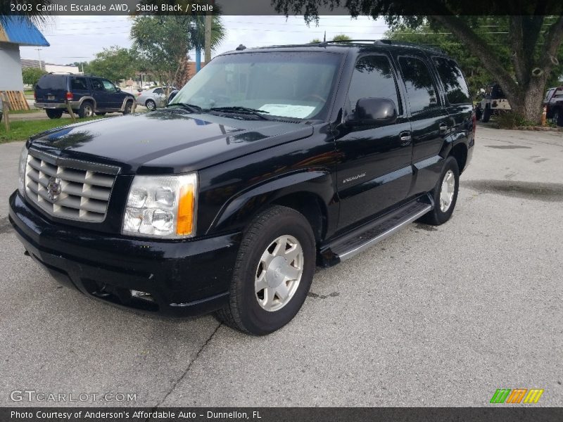 Sable Black / Shale 2003 Cadillac Escalade AWD