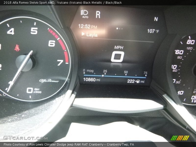 Vulcano (Volcano) Black Metallic / Black/Black 2018 Alfa Romeo Stelvio Sport AWD