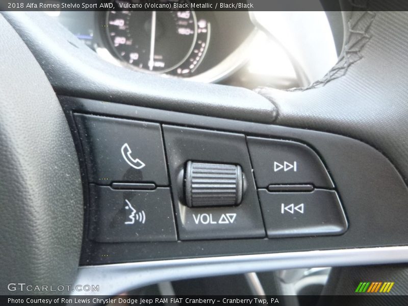Vulcano (Volcano) Black Metallic / Black/Black 2018 Alfa Romeo Stelvio Sport AWD