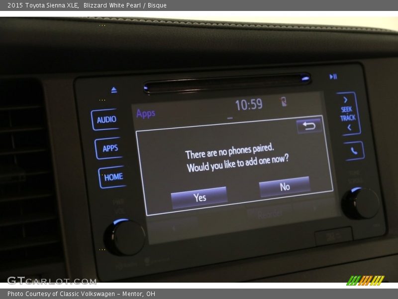 Blizzard White Pearl / Bisque 2015 Toyota Sienna XLE