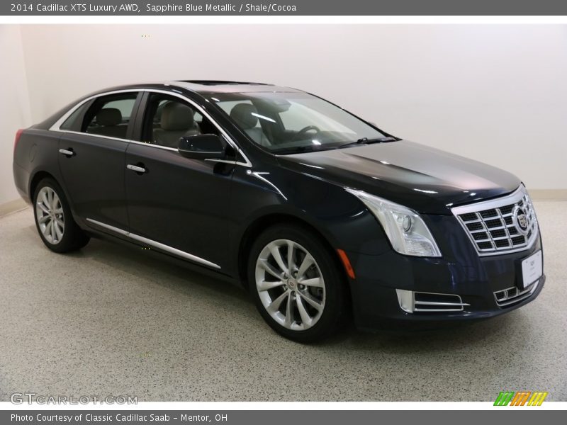 Sapphire Blue Metallic / Shale/Cocoa 2014 Cadillac XTS Luxury AWD