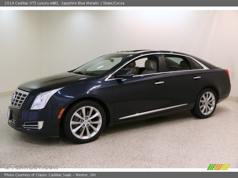 Sapphire Blue Metallic / Shale/Cocoa 2014 Cadillac XTS Luxury AWD