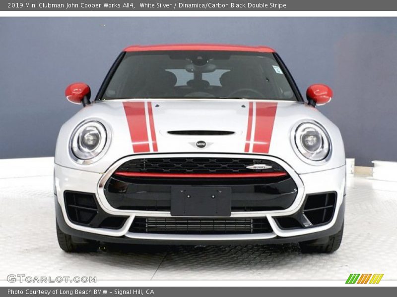 White Silver / Dinamica/Carbon Black Double Stripe 2019 Mini Clubman John Cooper Works All4
