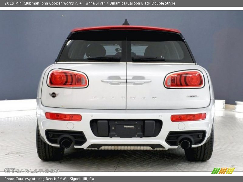 White Silver / Dinamica/Carbon Black Double Stripe 2019 Mini Clubman John Cooper Works All4