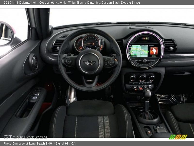 White Silver / Dinamica/Carbon Black Double Stripe 2019 Mini Clubman John Cooper Works All4