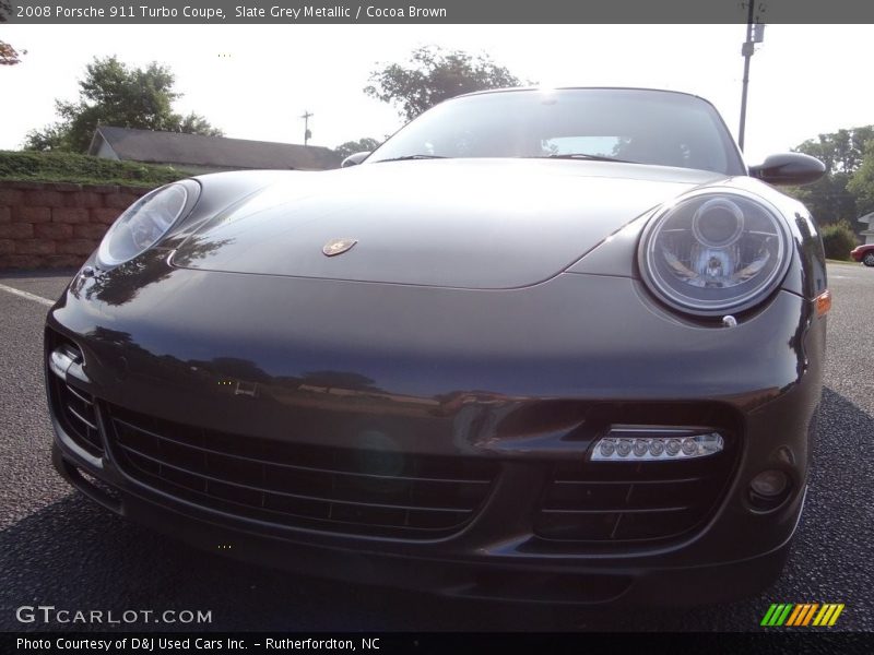 Slate Grey Metallic / Cocoa Brown 2008 Porsche 911 Turbo Coupe