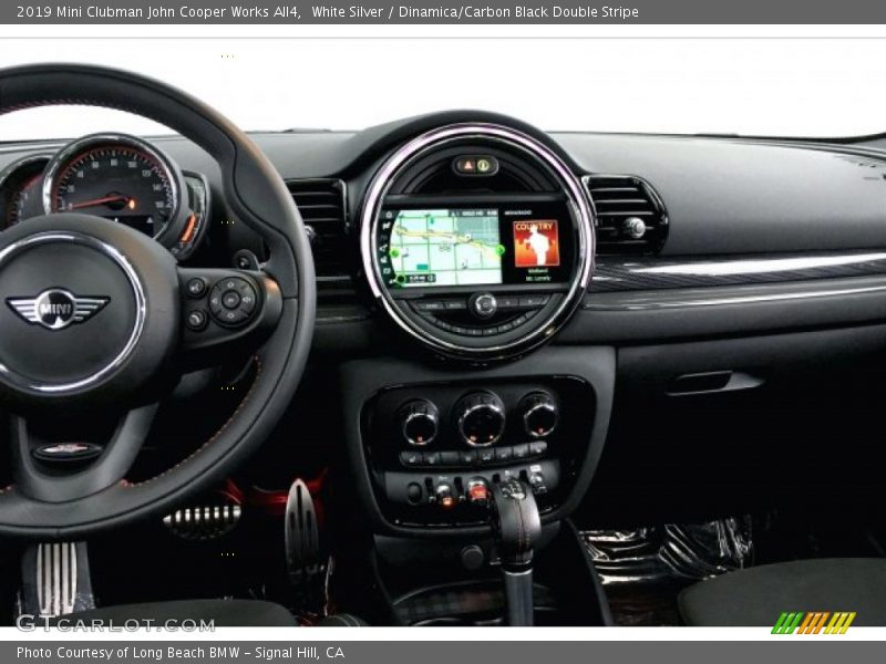 White Silver / Dinamica/Carbon Black Double Stripe 2019 Mini Clubman John Cooper Works All4