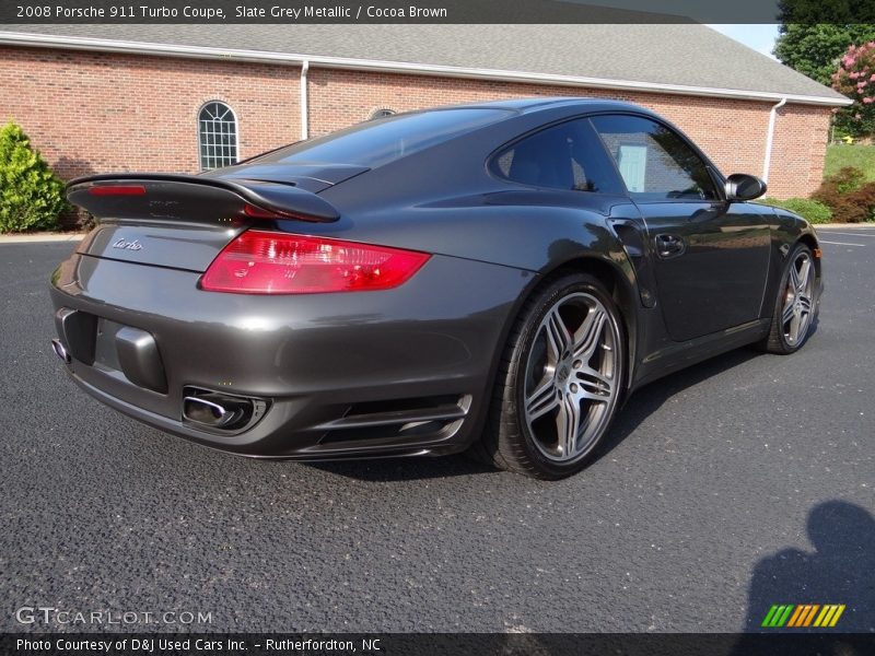 Slate Grey Metallic / Cocoa Brown 2008 Porsche 911 Turbo Coupe