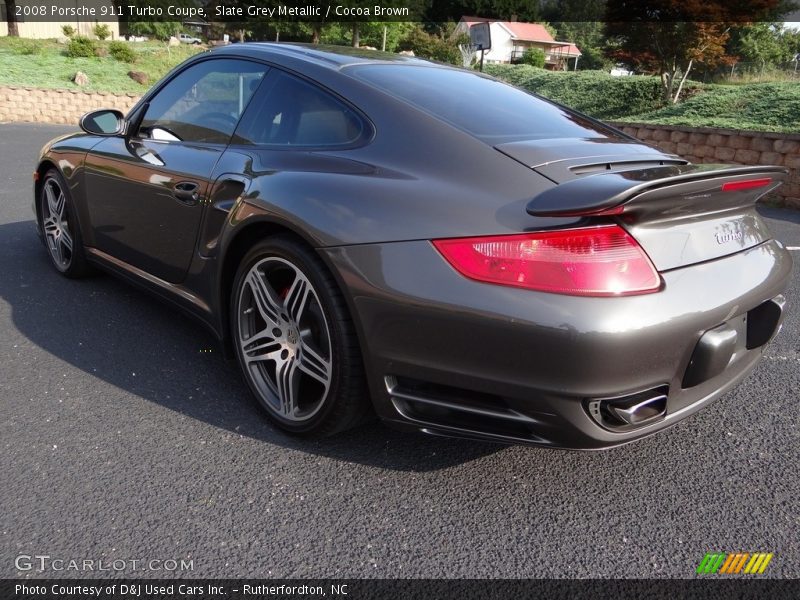 Slate Grey Metallic / Cocoa Brown 2008 Porsche 911 Turbo Coupe