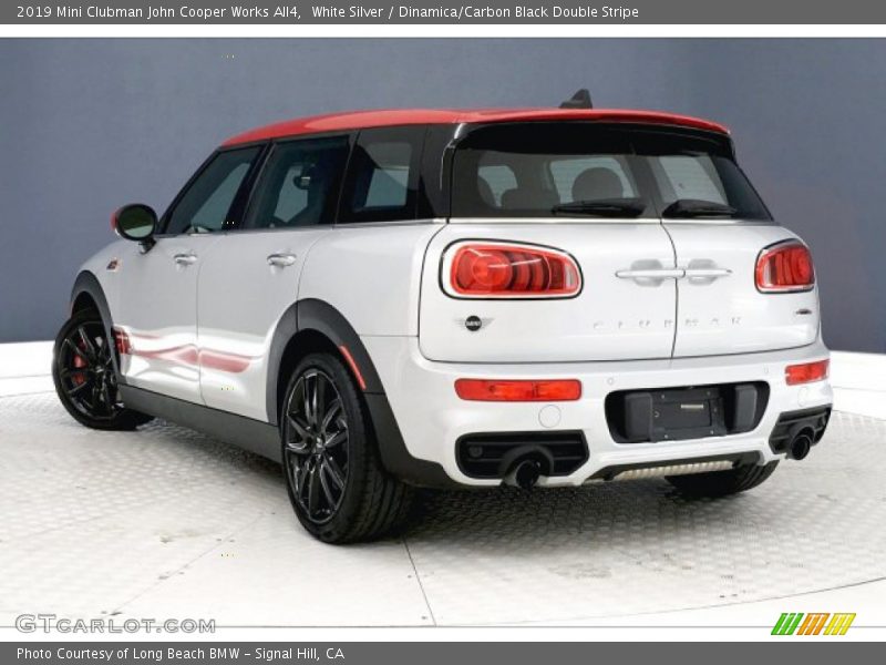 White Silver / Dinamica/Carbon Black Double Stripe 2019 Mini Clubman John Cooper Works All4