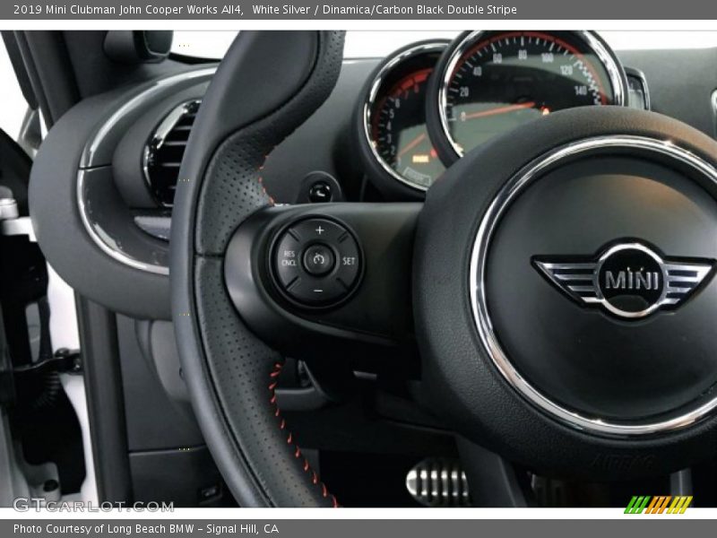 White Silver / Dinamica/Carbon Black Double Stripe 2019 Mini Clubman John Cooper Works All4