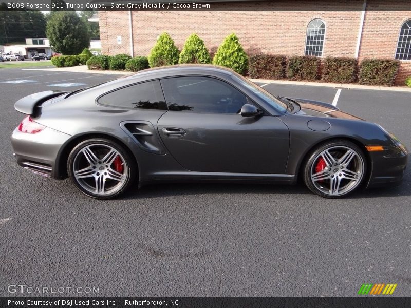 Slate Grey Metallic / Cocoa Brown 2008 Porsche 911 Turbo Coupe