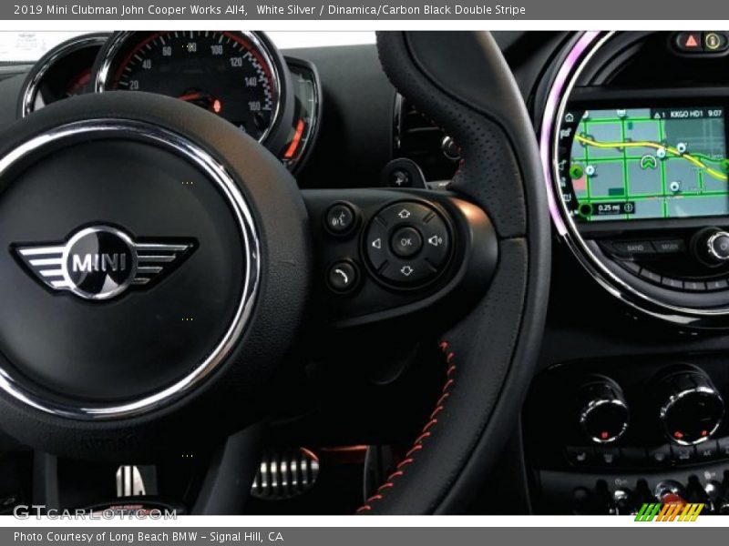 White Silver / Dinamica/Carbon Black Double Stripe 2019 Mini Clubman John Cooper Works All4