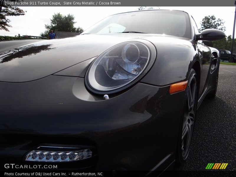 Slate Grey Metallic / Cocoa Brown 2008 Porsche 911 Turbo Coupe