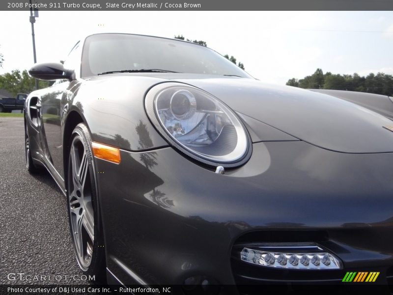 Slate Grey Metallic / Cocoa Brown 2008 Porsche 911 Turbo Coupe