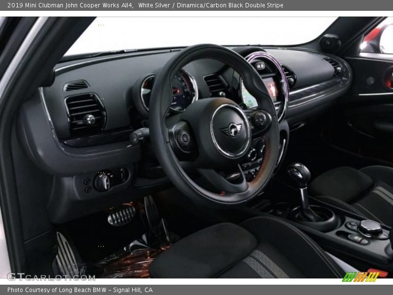 White Silver / Dinamica/Carbon Black Double Stripe 2019 Mini Clubman John Cooper Works All4