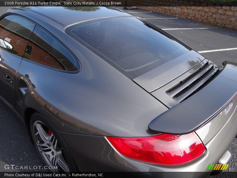 Slate Grey Metallic / Cocoa Brown 2008 Porsche 911 Turbo Coupe