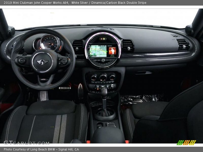 White Silver / Dinamica/Carbon Black Double Stripe 2019 Mini Clubman John Cooper Works All4