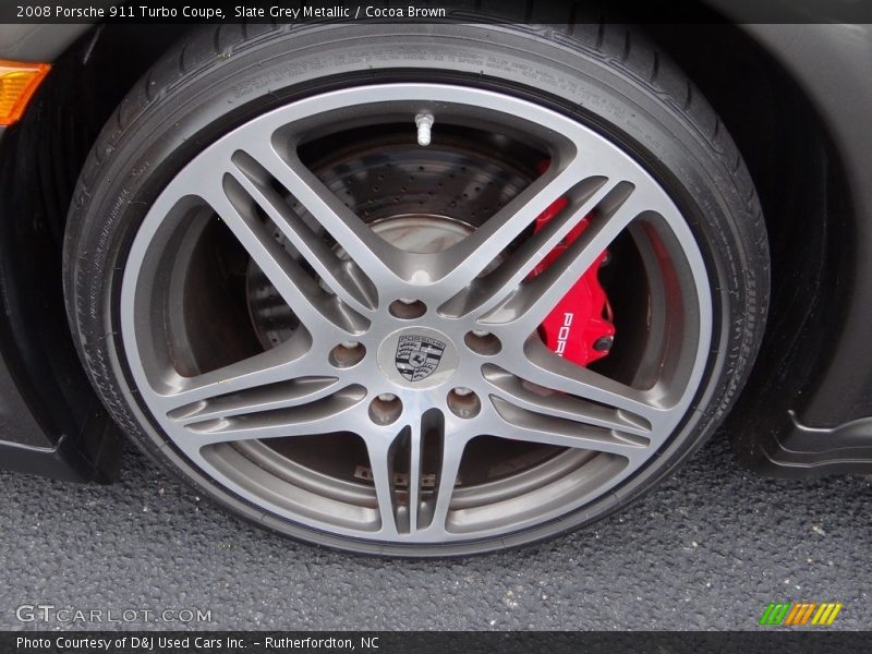 Slate Grey Metallic / Cocoa Brown 2008 Porsche 911 Turbo Coupe