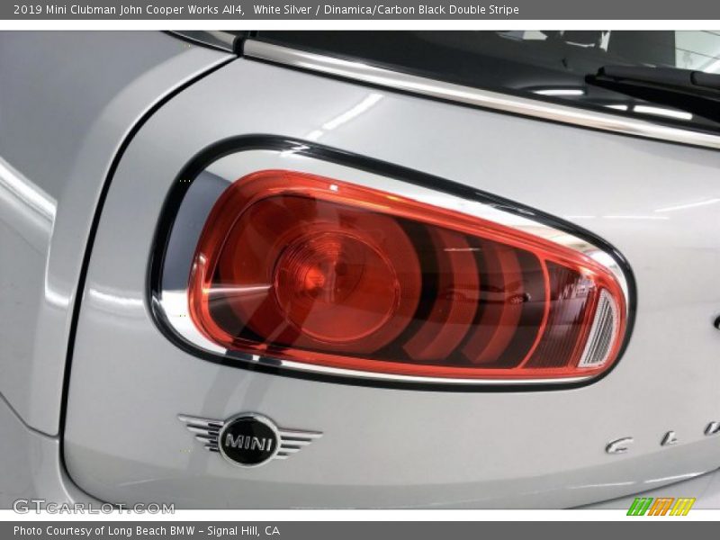White Silver / Dinamica/Carbon Black Double Stripe 2019 Mini Clubman John Cooper Works All4