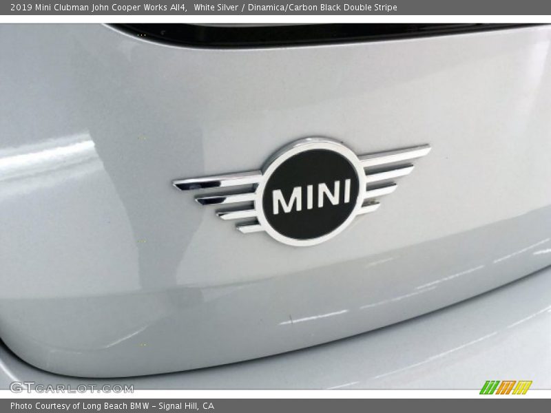 White Silver / Dinamica/Carbon Black Double Stripe 2019 Mini Clubman John Cooper Works All4