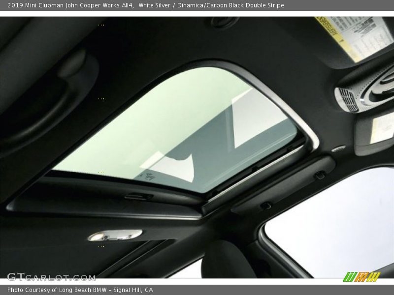 White Silver / Dinamica/Carbon Black Double Stripe 2019 Mini Clubman John Cooper Works All4