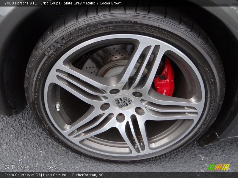 Slate Grey Metallic / Cocoa Brown 2008 Porsche 911 Turbo Coupe
