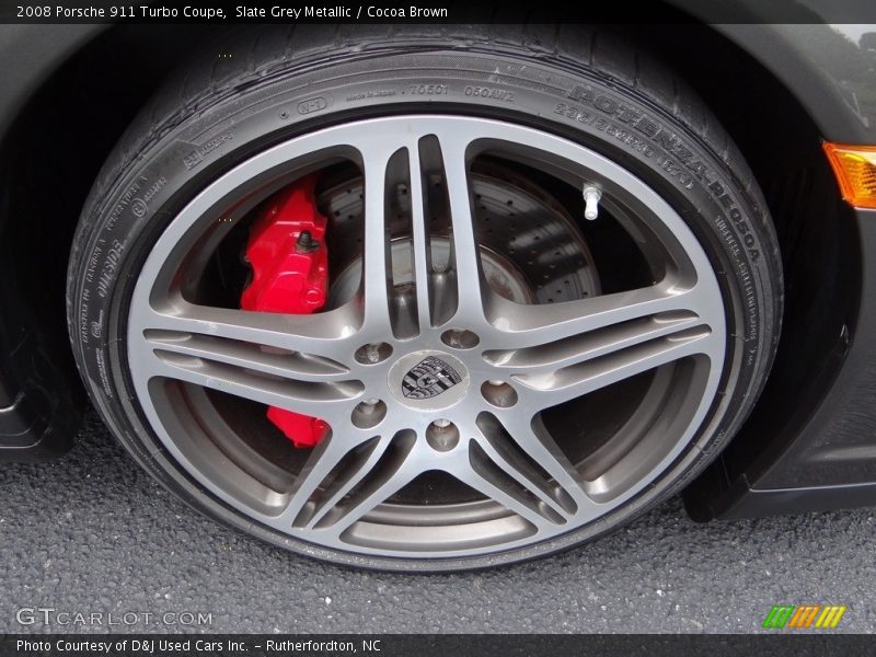 Slate Grey Metallic / Cocoa Brown 2008 Porsche 911 Turbo Coupe