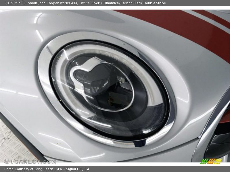 White Silver / Dinamica/Carbon Black Double Stripe 2019 Mini Clubman John Cooper Works All4