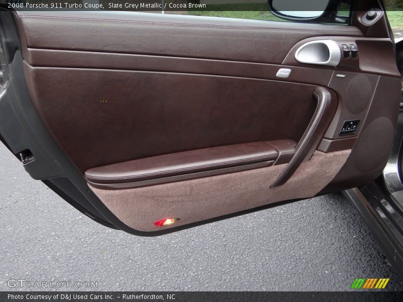 Slate Grey Metallic / Cocoa Brown 2008 Porsche 911 Turbo Coupe