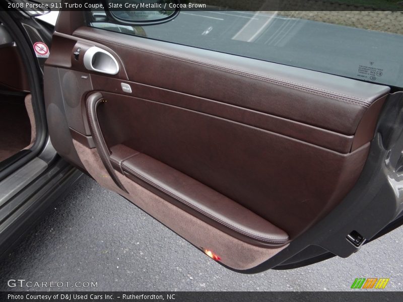 Slate Grey Metallic / Cocoa Brown 2008 Porsche 911 Turbo Coupe