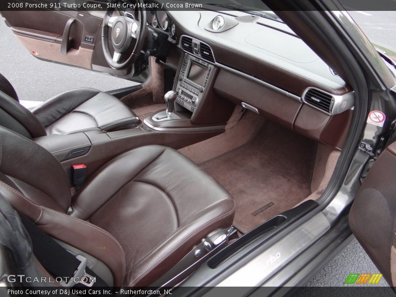Slate Grey Metallic / Cocoa Brown 2008 Porsche 911 Turbo Coupe