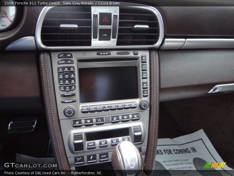 Slate Grey Metallic / Cocoa Brown 2008 Porsche 911 Turbo Coupe