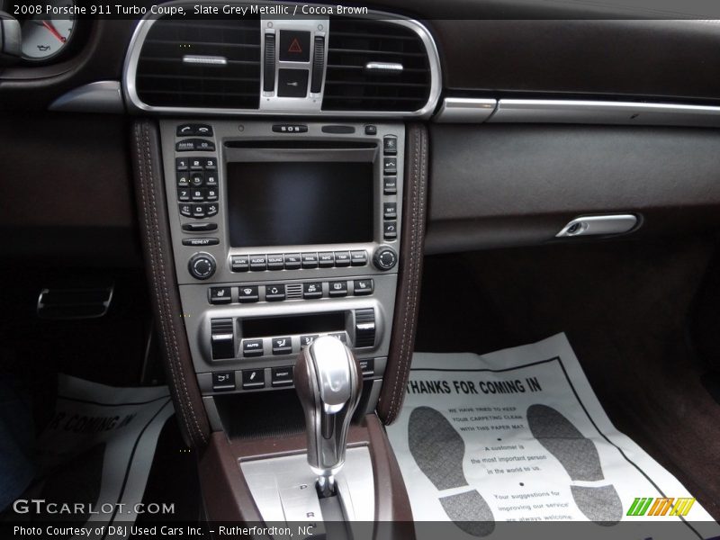 Slate Grey Metallic / Cocoa Brown 2008 Porsche 911 Turbo Coupe